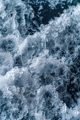 Sticker - Close-up shot of ice on a frozen lake or river, with a simple and clear composition