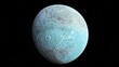 © Nicholas - An icy extraterrestrial planet displaying a detailed surface with multiple craters and interesting textures, evoking the mystery and beauty of distant worlds.
