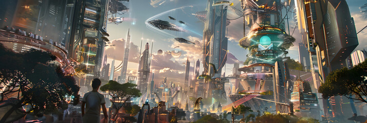 Wall Mural - Future city concept