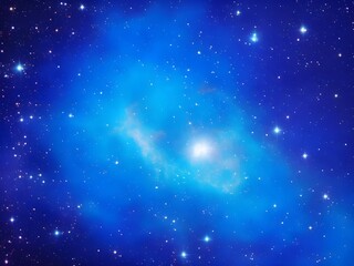 Bright blue nebula with stars on a smooth background, highlighting the vastness and beauty of the cosmic universe