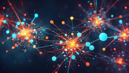 A colorful image of a bunch of dots and lines that are all different colors