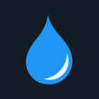 © Work📧sbtricks0@mail - blue water drop icon. Flat droplet logo shape collection