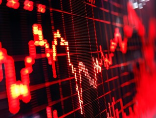 Poster - Red Stock Market Graph