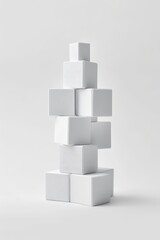 Wall Mural - a high tower of exactly 20 white cubes one on top of another