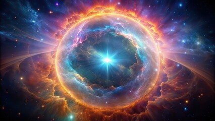 Wall Mural - a mesmerizing image of a radiant planetary nebula , cosmic, elegance, awe-inspiring, view, space, ce