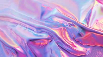 Poster - Grainy iridescent holographic gradient background Psychedelic colourful pattern for your business and brand Trippy moving water glossy texture Glass holo lilac colours Modern artificia : Generative AI