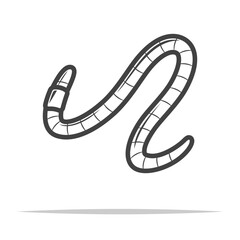 Canvas Print - Earthworm outline icon transparent vector isolated