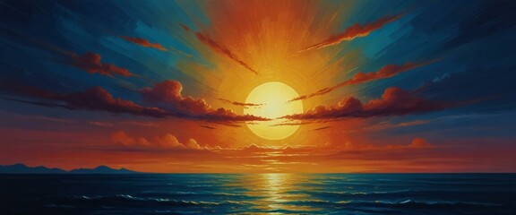 Wall Mural - sunset in the sea