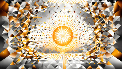 Canvas Print - Radiant Geometric Sunburst Abstract