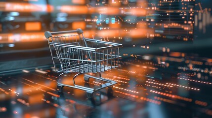 Aufkleber - Digital marketing commerce online sale concept promotion of products or services through digital channels search engine social media email website strategies and goals Business plannin : Generative AI