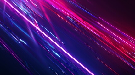 Abstract technology banner design Digital neon lines on black background : Generative AI