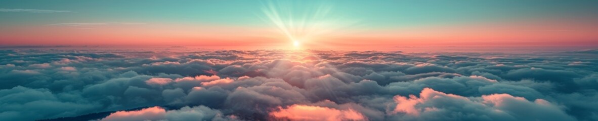 Wall Mural - a sky with pink and teal colors.