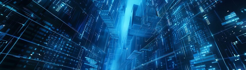 Aufkleber - Abstract Digital Cityscape