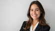 © Berkah - Perfect business lady. Beautiful young businesswoman looking at camera with smile while standing against white background.