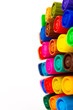 © VladR - Macro of colored markers on white background, side view. Creativity, artistic tool