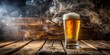 © Working Moments - Smoky Beer Glass on Rustic Wood, Beer, Drink, Alcohol , Wooden