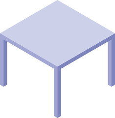 Wall Mural - Square table with four legs is standing on a white background