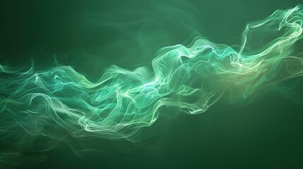 Wall Mural - green wallpaper with beautiful smoke waves.