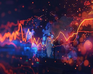 Aufkleber - Global Stock Market Charts