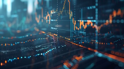 Aufkleber - Abstract Financial Data Visualization