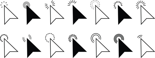 Poster - Mouse cursor arrow icons set. Pointing cursor icon. Website search symbols vector illustration.