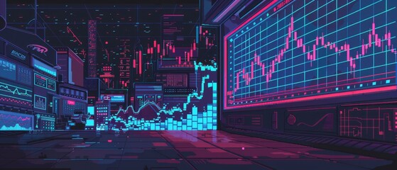 Canvas Print - stock market with candlestick stock market chart uptrend line on monitor screen,generative ai	