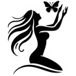 © Pornphan - Butterfly woman silhouette vector illustration set featuring elegant fairy designs. Perfect for mystical and fantasy-themed design projects