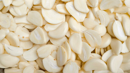 Wall Mural - Sliced garlic for cooking ingredients