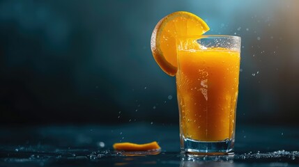 Wall Mural - orange juice splash