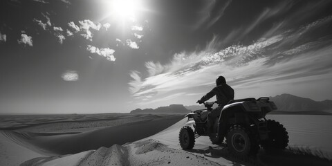 Poster - Rider on Four Wheeler in Desert