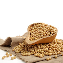 Wall Mural - soy beans on white background.