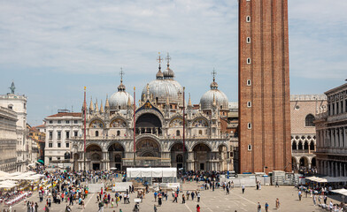 Wall Mural - View to basilica San Marco in  from Correr museum in Venice