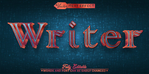 writer vector editable text effect template