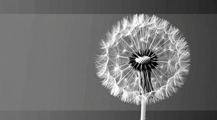 Wall Mural - dandelion on black background