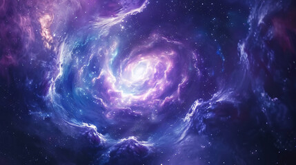 Wall Mural - Swirling galaxy of colors, stars, and nebulae. Cosmic beauty