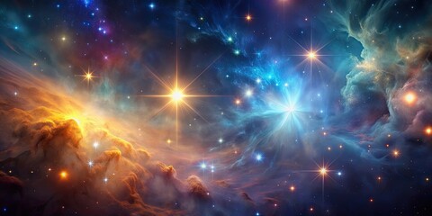 Wall Mural - abstract background with glowing nebula and stars, galaxy, space, universe, cosmic, astronomy, celes