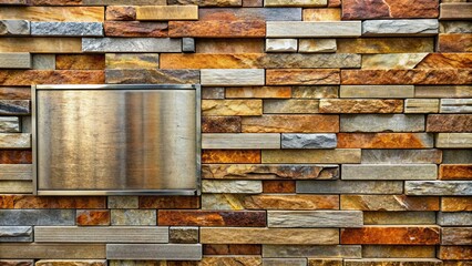 Poster - Abstract illusion of natural stone and metal wall gallery , abstract, , illusion, natural stone, metal, art, wall