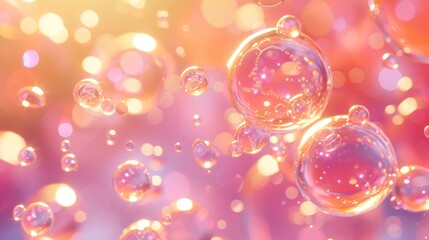 D abstract background adorned with cute bright bubbles  AI generated illustration