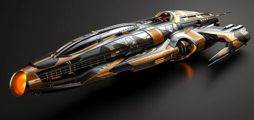 Wall Mural - concept art for a spaceship or futuristic vehicle  AI generated illustration