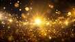 © Sujid - Abstract golden and dark background with sparkling particles and light effects, abstract, golden, dark, background