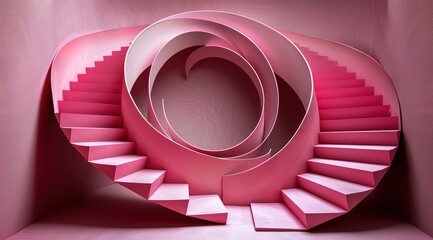 Canvas Print - pink staircase