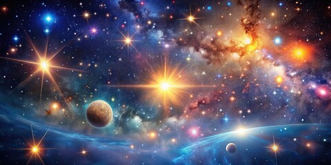 Wall Mural - a stunning background of vibrant galaxies and twinkling stars, galaxy, stars, space, universe, astro