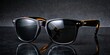 © Sujid - Stylish black sunglasses isolated on black background , Fashion, accessory, eyewear, trend, modern, stylish, black