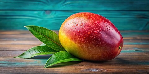 Sticker - Fresh ripe mango isolated on background, mango, fruit, tropical, yellow, sweet, juicy, organic, healthy, vitamin C, exotic