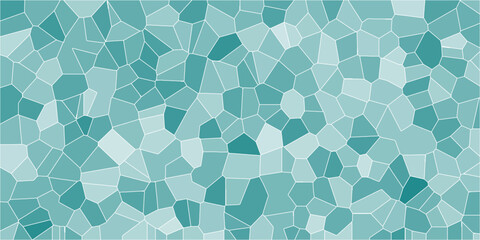 Wall Mural - Multicolor Broken Stained Glass Background with White lines. 3d Geometric Retro tiles pattern. Voronoi diagram polygonal texture.