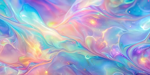 Canvas Print - Abstract pastel holographic texture with vibrant fantasies, abstract, pastel, holographic, texture, vibrant, fantasies