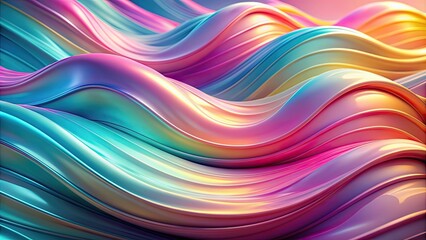 Canvas Print - Abstract background with flowing pastel liquid waves, , pastel, liquid, abstract, background, waves, flowing, colorful, vibrant