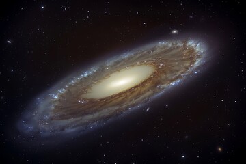 Wall Mural - A minimalist galaxy, single spiral, dark space, subtle starlight, quiet and infinite. hd quality, natural look