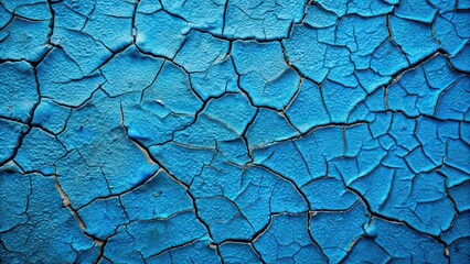 Sticker - Abstract cracked blue surface texture background , cracked, abstract, blue, surface, texture, background, rough, vintage, weathered