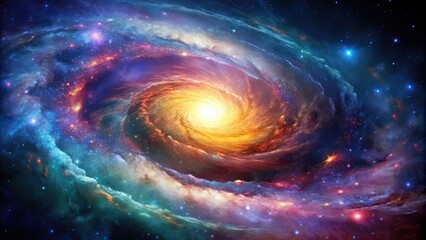 Wall Mural - a mesmerizing photo of a stunning galaxy with vibrant colors and swirling patterns, space, stars, un